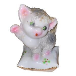 Vintage Kitty Cat on Pillow Replacement Porcelain Pepper Shaker Made in Japan